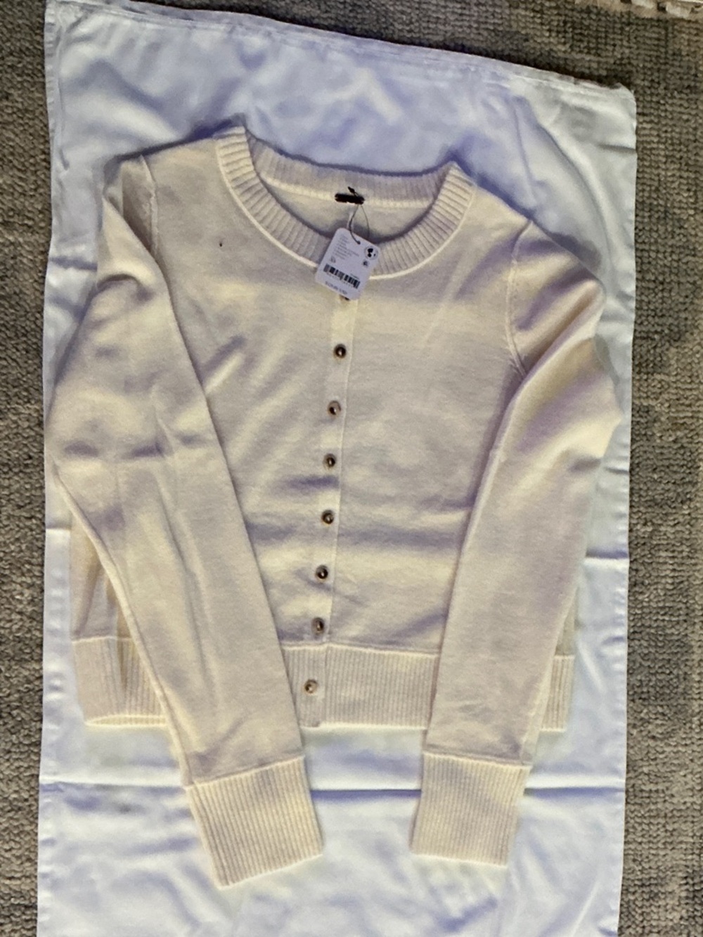 Free People Ivory Button-Front Women's Cardigan